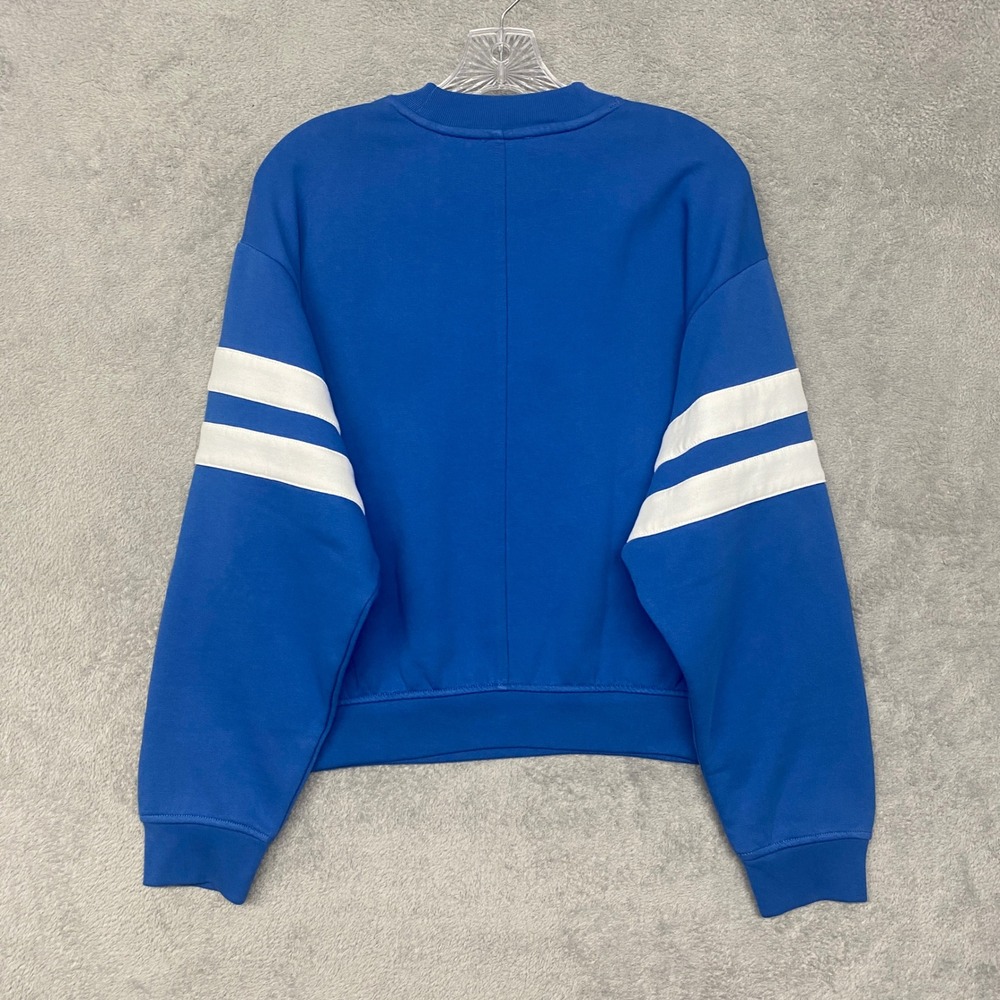 Madewell Sweatshirt Womens Small Crewneck Varsity Blue Striped NY284 - Picture 8 of 9
